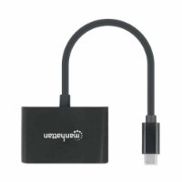 Adapter MANHATTAN, USB-C (M) na HDMI (Ž), USB-C PD, črni