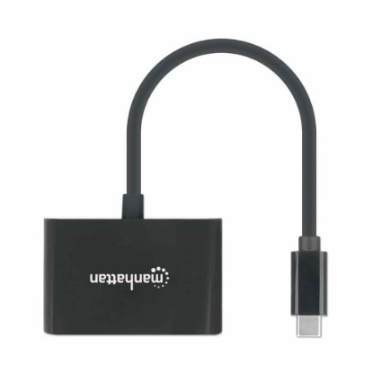 Adapter MANHATTAN, USB-C (M) na HDMI (Ž), USB-C PD, črni