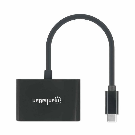 Adapter MANHATTAN, USB-C (M) na HDMI (Ž), USB-C PD, črni