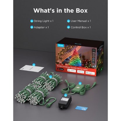 Dekorativne LED lučke GOVEE Christmas Sparkle String Lights, 20M