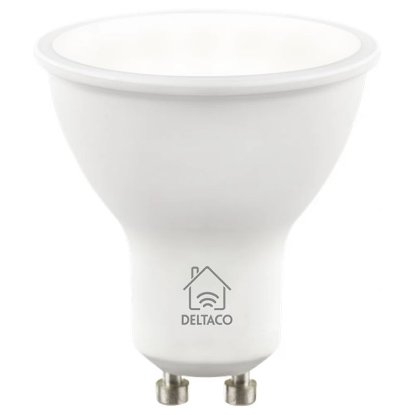 Pametna LED žarnica DELTACO SH-LGU10CCTC, GU10, zatemnitev, WiFi, 4.5W