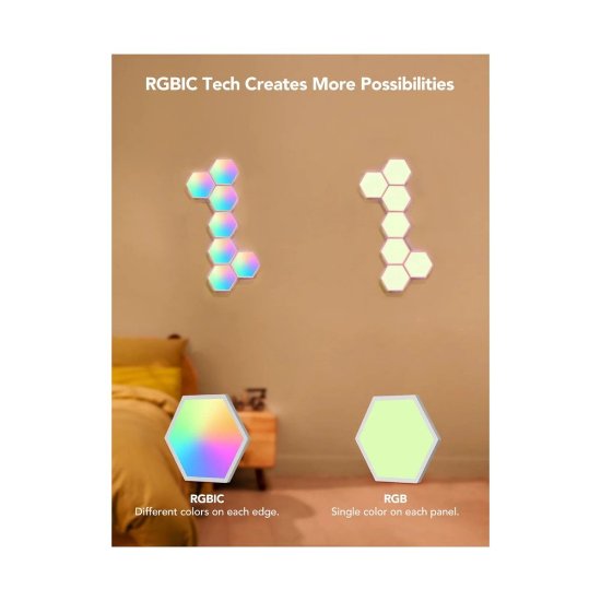 LED panel GOVEE Glide Hexa, 10 kosov