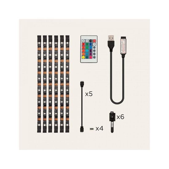 LED trak KSIX ColorLed TV, 16 RGB barv, 4 dinamični barvni načini, daljinski upravljalnik