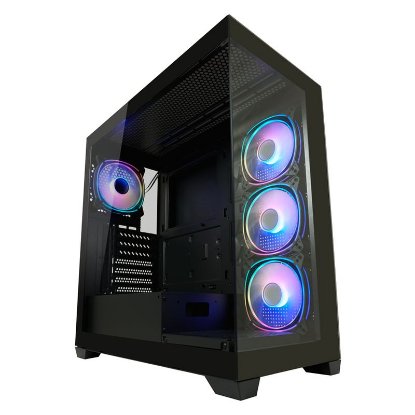 Ohišje LC POWER Gaming 715B Seamless X, MIDI, ATX, steklo, črno, brez napajalnika
