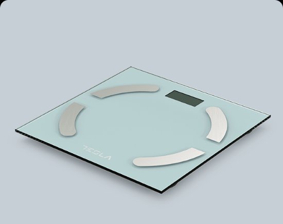 Pametna tehtnica TESLA BS301WX, 180 kg, aplikacija OKOK, steklo, bela