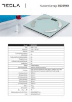 Pametna tehtnica TESLA BS301WX, 180 kg, aplikacija OKOK, steklo, bela