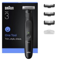 Trimer brade BRAUN XT3100, za bradu i tijelo, 3 nastavka, crni