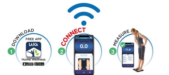 Osebna tehtnica LAICA PS7005, digitalna, 180 kg, Smart, BT, merjenje telesne sestave, srebrna