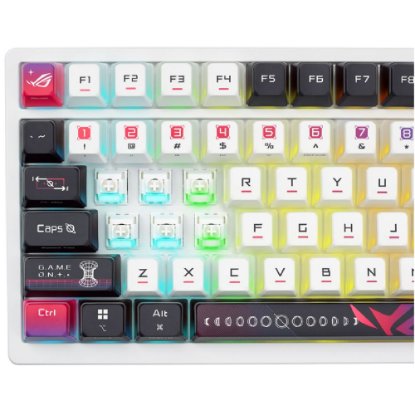 Tipkovnica ASUS ROG Azoth X, RGB, mehanska, ROG NX switch, brezžična, US Layout, črno-bela, USB