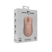 Miška WHITE SHARK Graphene, optična, 12400dpi, roza