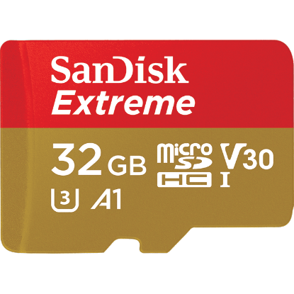 Pomnilniška kartica SANDISK, micro SDHC Extreme, 32GB, SDSQXAF-032G-GN6MA, class 10, V30 UHS-I, 100MB/s + SD Adapter