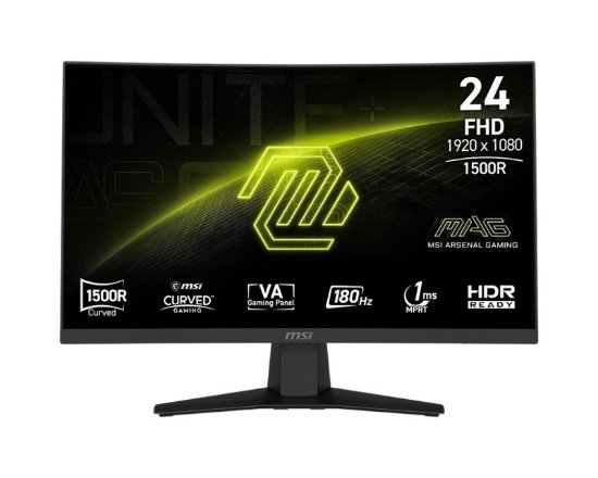 Gaming monitor 23.6" MSI MAG 244C, FHD, VA, 180Hz, 1ms, 250cd/m2, ukrivljen, črn