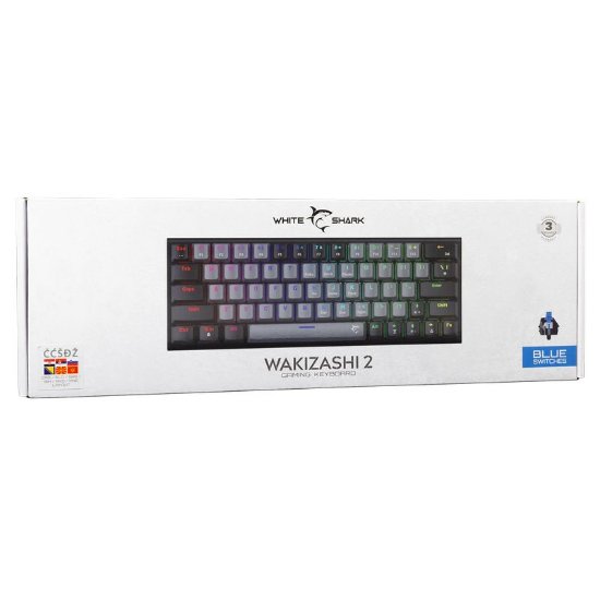 Tipkovnica WHITE SHARK GK-002722V2 Wakizashi-2, RGB, plavi switch, mehanička, UK/HR,črno-siva