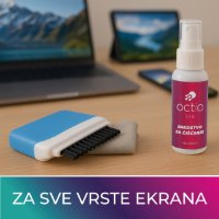Čistilno sredstvo OCTIO s16 za zaslone 50ml, krpica, ščetka