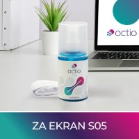 Čistilno sredstvo OCTIO S05, za zaslone, krpica, sprej, 200 ml