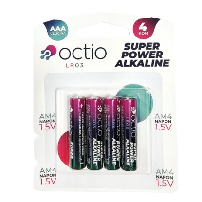 Baterije OCTIO LR03 AAA, 4 kosi