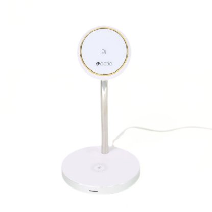 Polnilec OCTIO Volta Omnis, 4u1, 15W, za smartphone, AirPods, Apple Watch, lučke, brezžični, beli