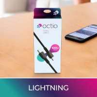 Kabel OCTIO USB-C (M) na USB-C (M), 100W, črni, 1m