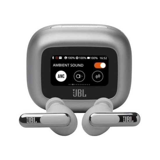 Slušalke JBL Live Beam 3, brezžične, Bluetooth, ANC, in-ear, srebrne