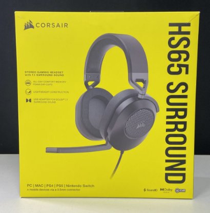 RABLJENO – Slušalke CORSAIR HS65 Surround Gaming Wireless, brezžične, mikrofon, črne