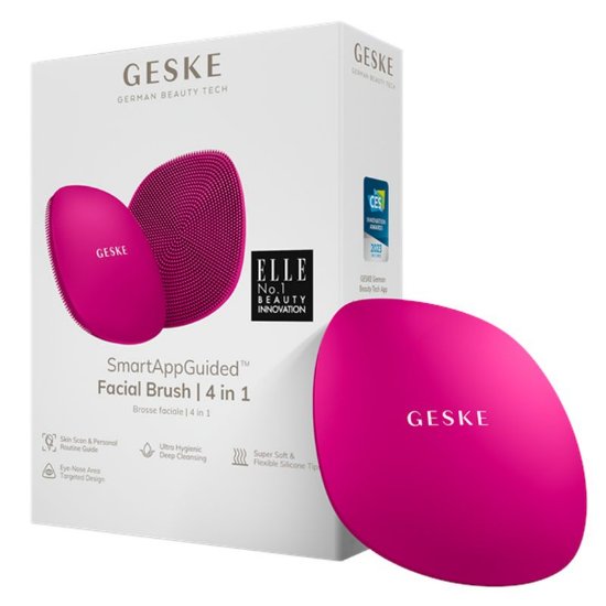 Krtača za obraz GESKE Facial Brush, 4v1, magenta