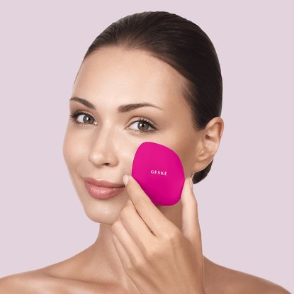 Krtača za obraz GESKE Facial Brush, 4v1, magenta