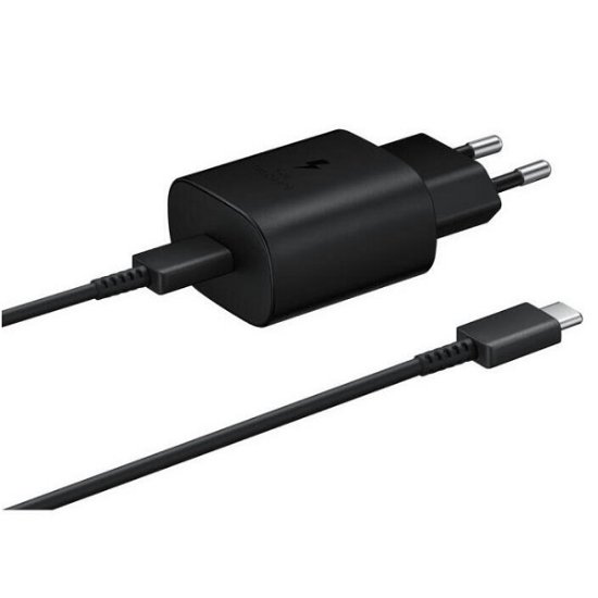 Polnilec SAMSUNG TA800, 25W Fast Charge USB-C, USB-C kabel, črni