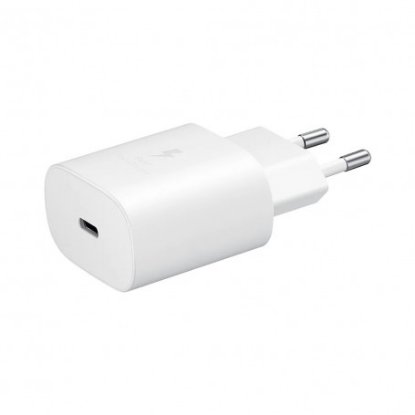 Hišnii polnilec SAMSUNG TA800, 25W Fast Charge USB-C, bez kabela, beli