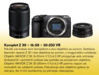 Digitalni fotoaparat NIKON Z30 + 16-50VR + 50-250 VR, 20,9 Mp, DX CMOS senzor, 4K Ultra HD, črn