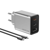 Hišni polnilec ECOFLOW Rapid GaN, 65W, USB-A, 2XUSB-C, črno-siv