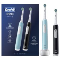 Električna zobna ščetka ORAL-B Pro series 1, duopack, črna in modra