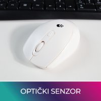 Miška OCTIO M302W, optična, brezžična, 1600dpi, bela