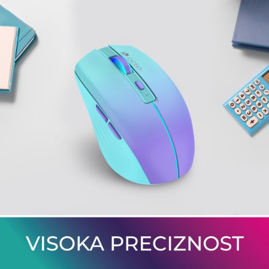 OCTIO Style M310WBT – RGB optična brezžična miška, Bluetooth, 1600?DPI, modra
