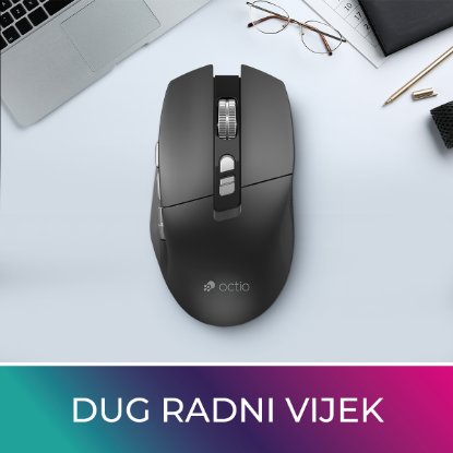 Miška OCTIO Style M390WBT, optična, brezžična, 1600 dpi, črna