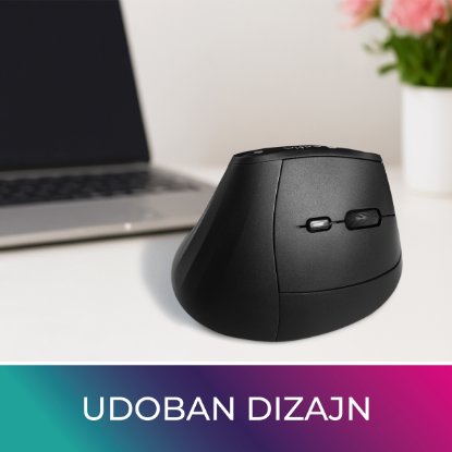 Miška OCTIO Ergo V100W, optična, brezžična, BT,4000dpi, črna