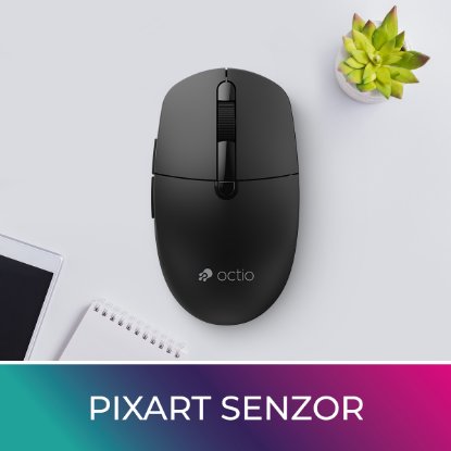 Miška OCTIO Style M390WBT, optična, brezžična, 1600 dpi, črna