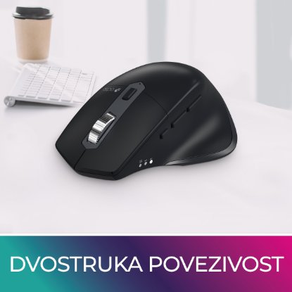 Miška OCTIO Ergo M340WBT, optična, brezžična, Bluetooth, 2400 dpi, črnaAsk ChatGPT