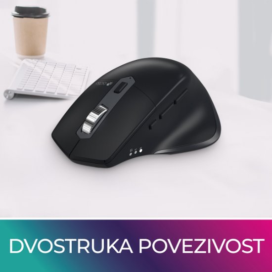 Miška OCTIO Ergo M340WBT, optična, brezžična, Bluetooth, 2400 dpi, črnaAsk ChatGPT