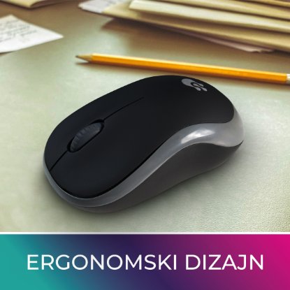Miška OCTIO M200W, brezžična, crno-siva