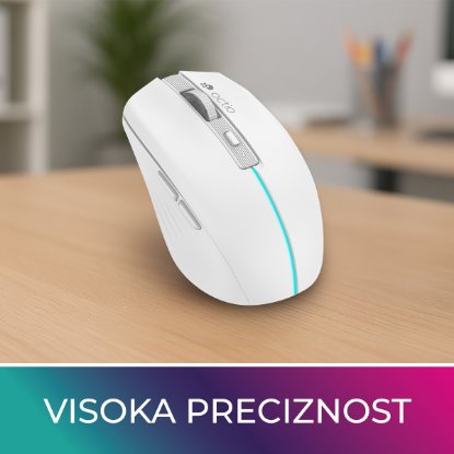 OCTIO Style M310WBT – RGB optična brezžična miška, Bluetooth, 1600?DPI, bela