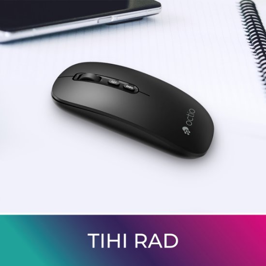 OCTIO Smart M250WBT, optična brezžična miška, Bluetooth, 1600 DPI, črna