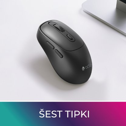 Miška OCTIO Style M320W, optična, brezžična, 1600 dpi, črna