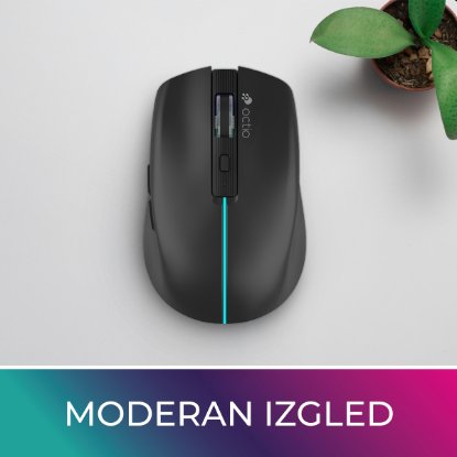 OCTIO Style M310WBT, RGB optična brezžična miška, Bluetooth, 1600?DPI, črna