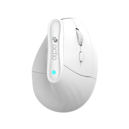 Miška OCTIO Ergo V100WBT, optična, brezžična, Bluetooth, 4000 dpi, bela