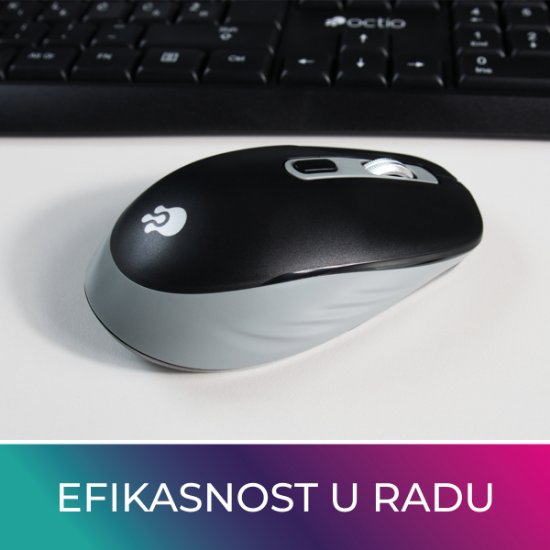 Miška OCTIO M300W, brezžična, črna