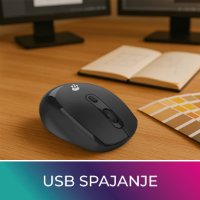 Miška OCTIO M302W, optična, brezžična, 1600dpi, črna