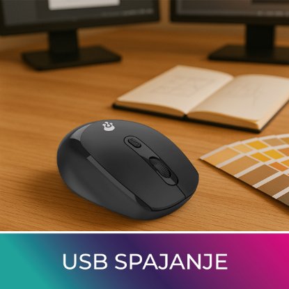 Miška OCTIO M302W, optična, brezžična, 1600dpi, črna