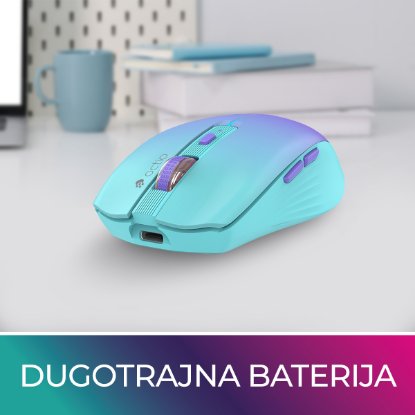 OCTIO Style M310WBT – RGB optična brezžična miška, Bluetooth, 1600?DPI, modra