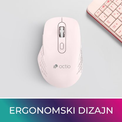 OCTIO Style M270WBT – optična brezžična miška, Bluetooth, 1600?DPI, roza