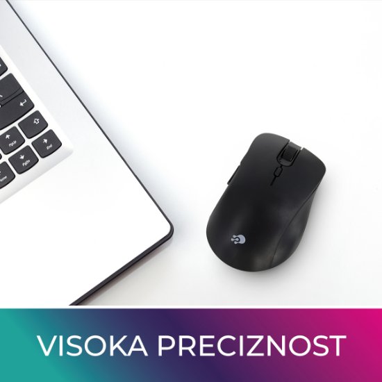 Miška OCTIO M301W, optična, brezžična, 1600dpi, črna